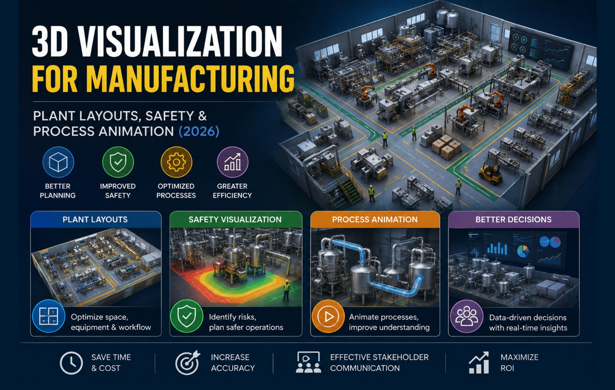 3D Visualization for Manufacturing: Plant Layouts, Safety & Process Animation (2026)