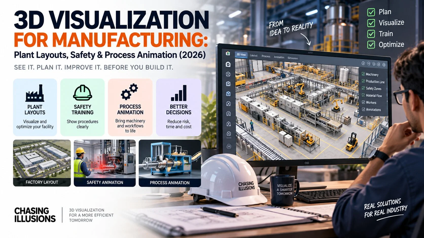 3D Visualization for Manufacturing: Plant Layouts, Safety & Process Animation (2026)