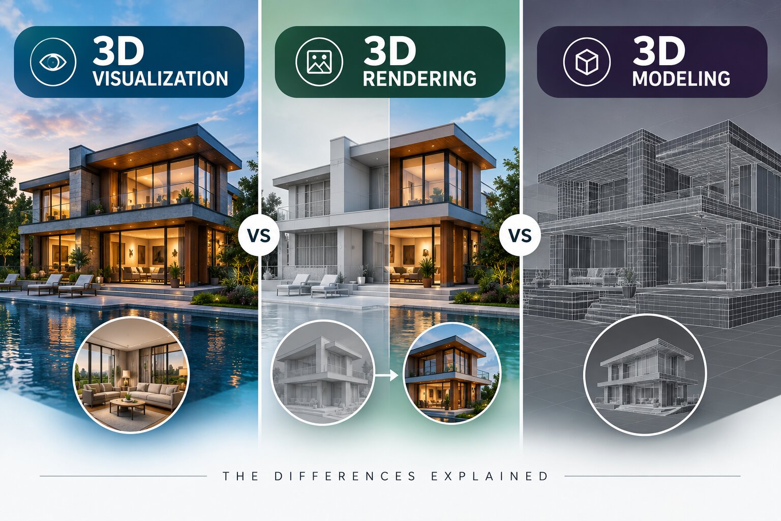 3D Visualization vs 3D Rendering vs 3D Modeling: The Differences Explained