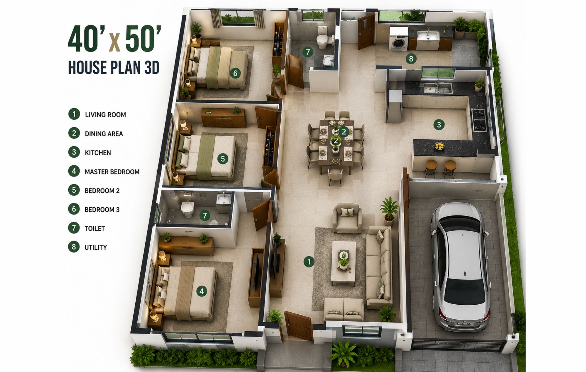 40*50 House Plan 3D: Your 2025 Guide to Modern Home Design
