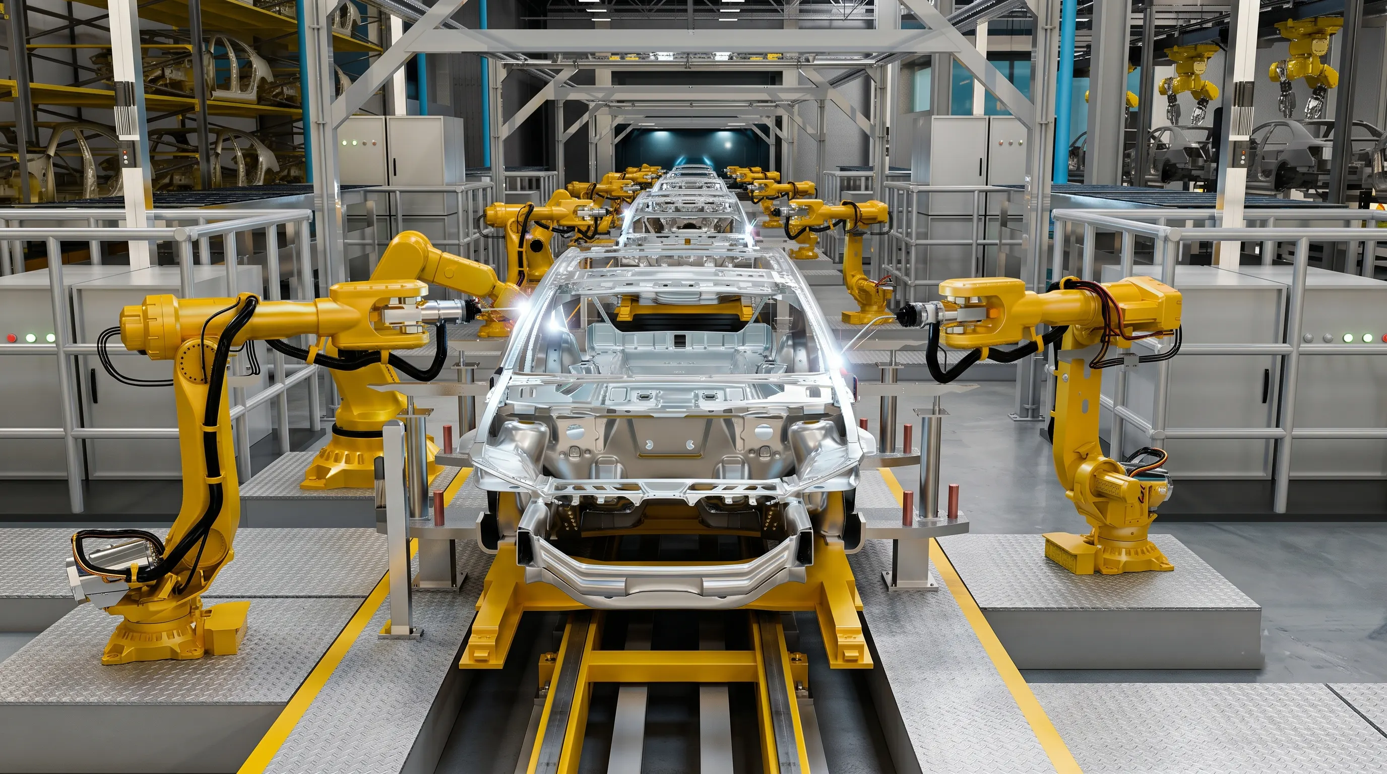 Explaining how robots manufactuer car equipment