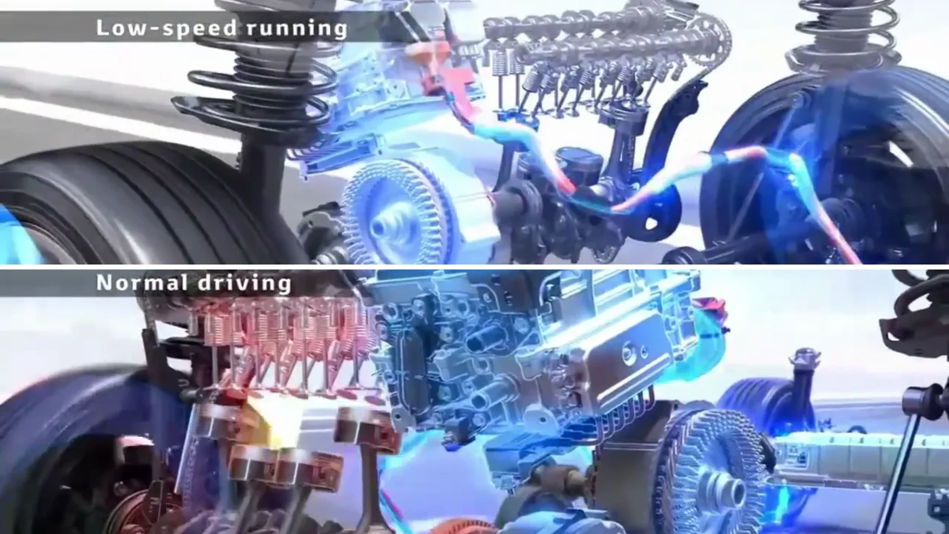 hybrid vehicle 3D powertrain visuals