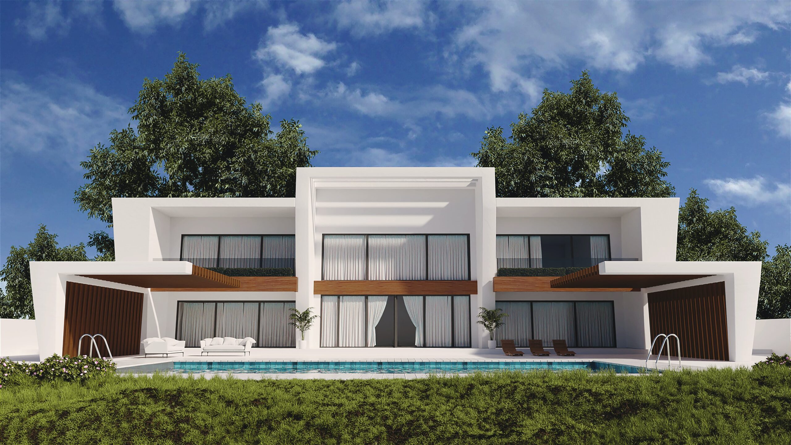 3d rendering of a modern house